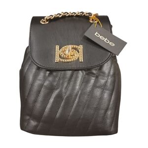 $99 NWT BEBE Hera Convertible Handbag Mini Backpack Black